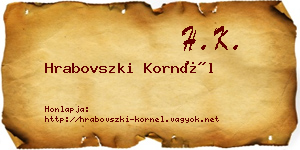 Hrabovszki Kornél névjegykártya